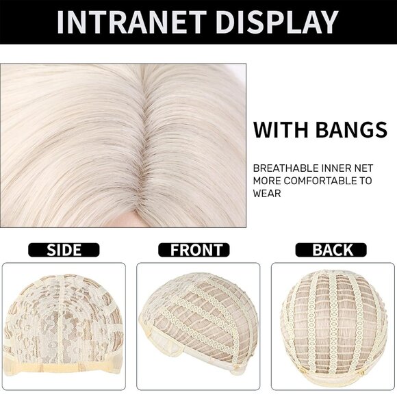 Wig with bangs Halloween Costume Accessories - Enid -3 - Picture 7 of 7